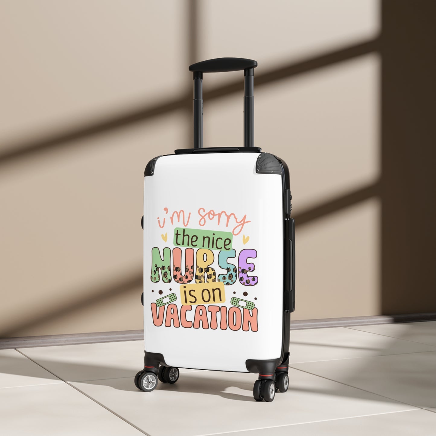 Limited Edition Nurse On Vacation Handcarry Suitcase White
