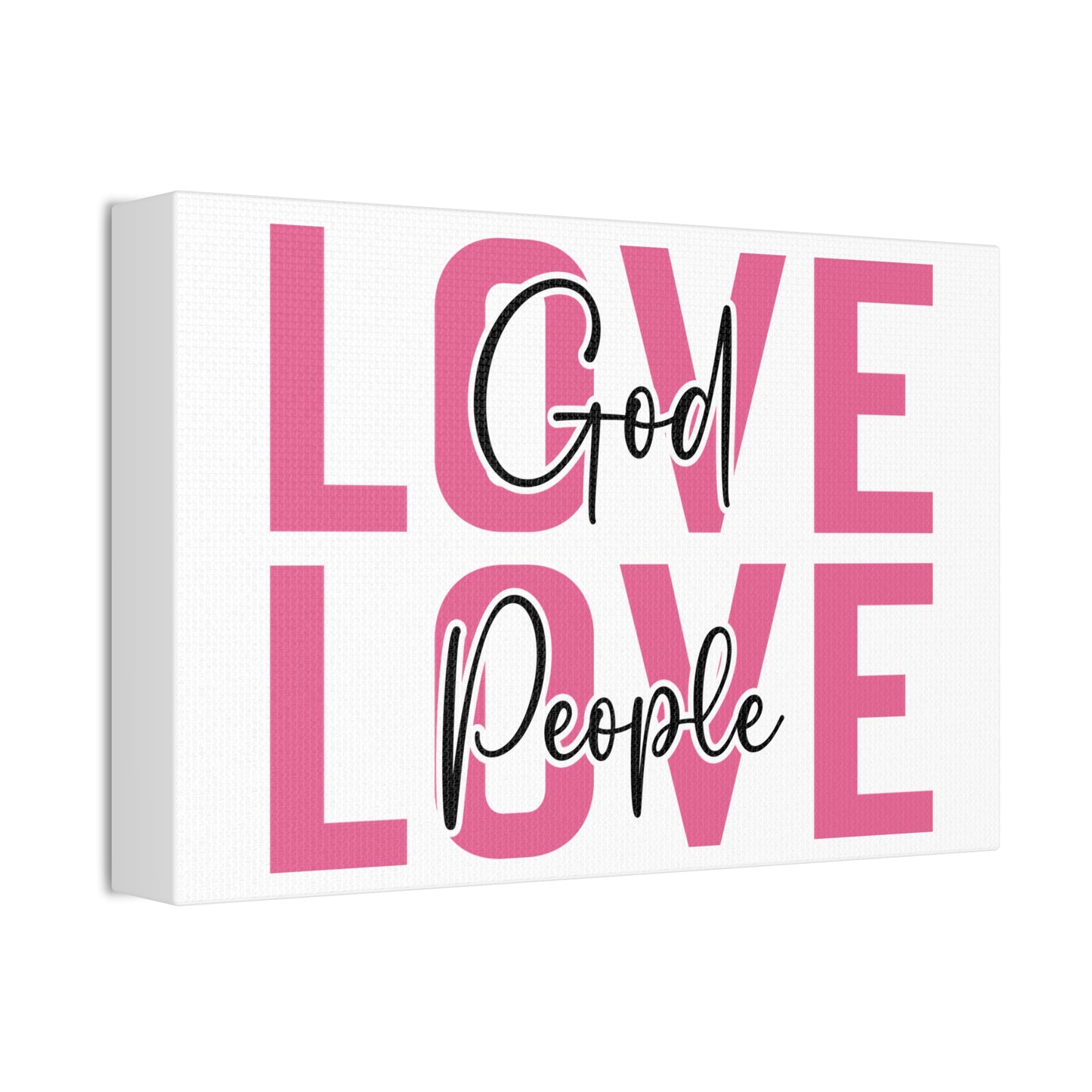 12x8" Inspirational Wall Art Canvas, Love God People Decor, Home Sweet Home, Faith-Based Gift, Uplifting Living Room Artwork