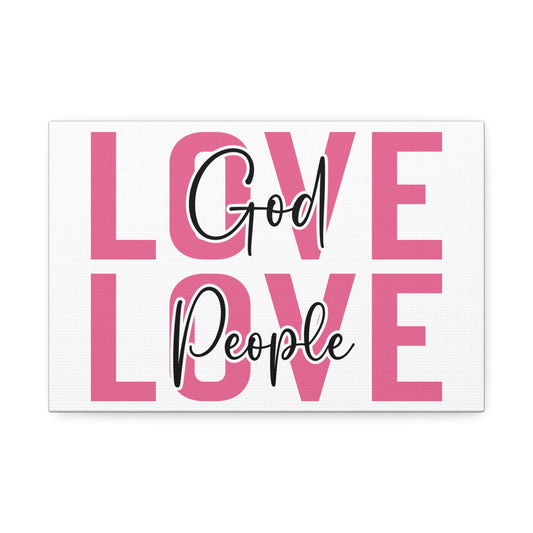 12x8" Inspirational Wall Art Canvas, Love God People Decor, Home Sweet Home, Faith-Based Gift, Uplifting Living Room Artwork